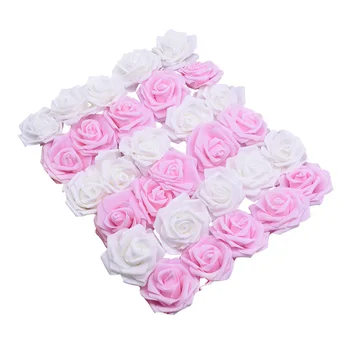 Свадебные розы 6 см, искусственные розы из пенопласта, венок на голову, декоративные цветы, поделки для скрапбукинга, товары для дома 20/50 шт