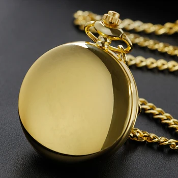 Роскошный двусторонний кулон в золотом светоотражающем корпусе, кварцевые карманные часы, римские цифровые винтажные часы, мужской и женский сувенир