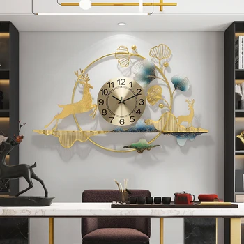 Скандинавские Большие Настенные часы Железный Минималистичный Современный Дизайн Цифровые Настенные часы Стильный 3D Роскошный Декор в виде Настенной Росписи в стиле Хорлоге