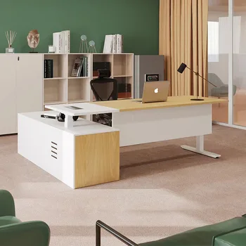 Простая и современная комбинация офисной мебели, стол руководителя, подъемный стол для одного человека, большой стол и стул