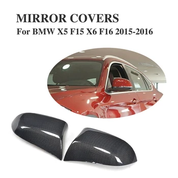 F15 Чехлы для Зеркал из Углеродного Волокна BMW X5 F15 X6 F16 2015-2016 Крышки Зеркал заднего вида Запчасти Для Тюнинга Автомобиля Стиль Замены Бокового Крыла