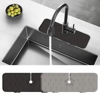 Сливная накладка для крана Впитывающий коврик для крана Силиконовый брызговик для кухни и ванной комнаты, защита раковины, сливная накладка, защитный коврик для столешницы