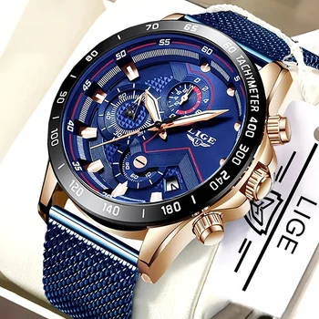 Модные Мужские Светящиеся Многофункциональные водонепроницаемые Спортивные часы с хронографом Роскошные часы Наручные часы для мужчин Автоматические