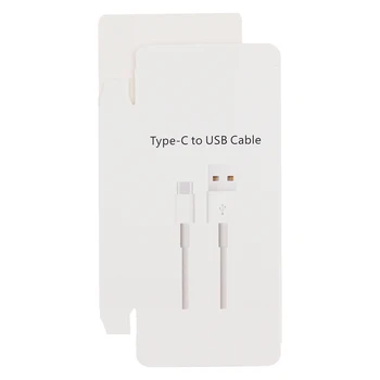 Оптовая Продажа, розничная упаковка из белой бумаги, коробка для передачи данных Type-C, USB-кабель для зарядки Type C, линейная коробка Всего 500 шт.