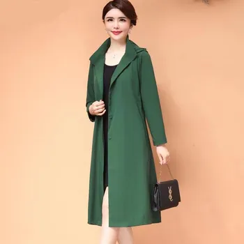 Fdfklak, Новая ветровка средней длины, весенне-осенняя тонкая куртка, Большой размер, Свободный кардиган, Корейская модная женская одежда Большого размера