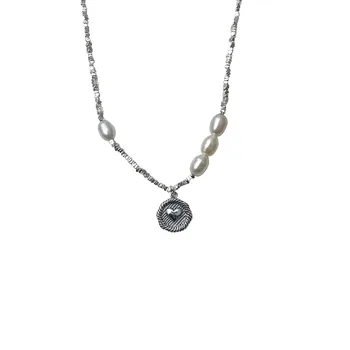 S925 Стерлинговое Серебро Серебряное ожерелье из дробленого жемчуга для женщин Insider High end Collar Chain Легкие роскошные модные украшения