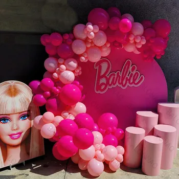 1 комплект Воздушных Шаров С Рисунком Барби, Розовые Латексные Воздушные Шары Для Девочек, Тематическая Вечеринка Для Барби, День Рождения, Свадебное Украшение, Детский Душ