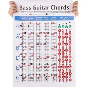 4 Струны Электрической бас-гитары, Диаграмма аккордов, Инструмент для практики Игры на Гитаре, Аксессуары для занятий Музыкальным инструментом