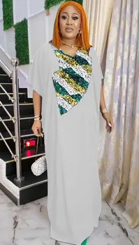 Женская одежда Больших размеров, Новое Свободное Длинное платье с коротким рукавом и V-образным вырезом с принтом, Большое Повседневное летнее платье для женщин 2023