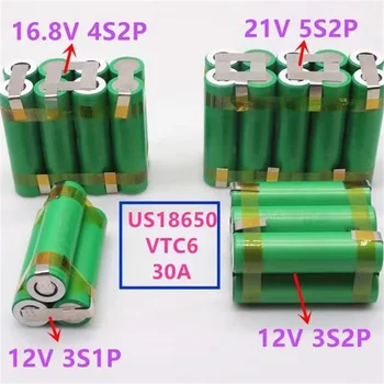 Аккумулятор 12V 18650 VTC6 3000mAh 30A, для аккумуляторной батареи отвертки 12,6 V, Сварочный электрод 3S1P, Аккумуляторная батарея 12,6 v, Бесплатная доставка