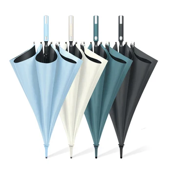 Новые гольфы, зонты от дождя, водонепроницаемая длинная ручка для использования на открытом воздухе, ветрозащитный двойной зонт из волокнистого каркаса, зонт для гольфа