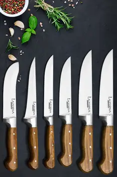 Набор кухонных ножей 6 шт., нож для хлеба, фруктов, овощей, мяса (Y-s-0-1-2-3)