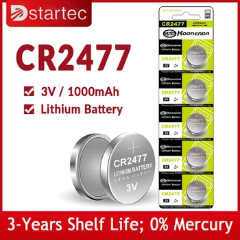 Литиевая батарея с кнопками CR2477 емкостью 1000 мАч 3 В для калькулятора, фонариков, высокопроизводительных часов с высокой термостойкостью, ячейки для монет