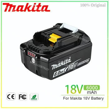 Makita Оригинальная литий-ионная Аккумуляторная Батарея 18V 6000mAh 18v Сменные Батареи для Дрели BL1860 BL1830 BL1850 BL1860B 6.0Ah