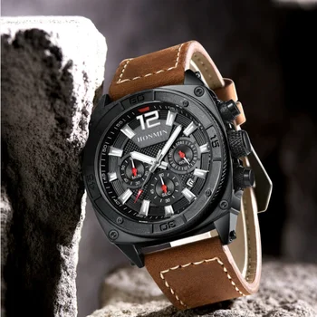Модные брендовые мужские часы, спортивные водонепроницаемые светящиеся наручные часы с календарем и хронографом, спортивные светящиеся часы для мужчин