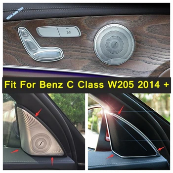 Автомобильный Стайлинг Боковой Двери Автомобиля/Стойки Стерео Динамик Аудио Громкая Звуковая Накладка Для Mercedes-Benz C Class W205 2014-2020