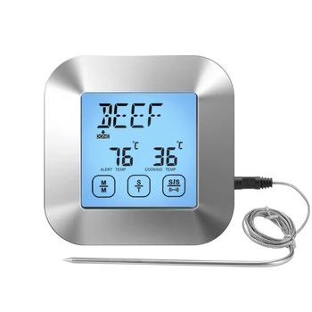 Кухонный Пищевой Термометр с Цифровым Сенсорным экраном, Измеритель температуры Барбекю, Измерение приготовления мяса, Электронная Духовка, Кухонный инструмент